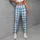 Blue White Diamond Checks for Yoga Pilates and Everyday Activewear Leggings - 5