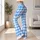 Blue White Diamond Checks for Yoga Pilates and Everyday Activewear Leggings - 12