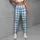 Blue White Diamond Checks for Yoga Pilates and Everyday Activewear Leggings - 4