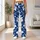 Navy Hibiscus and White Tropical Flowers for Yoga, Pilates and Coastal Everyday Style Leggings - 12