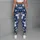 Navy Hibiscus and White Tropical Flowers for Yoga, Pilates and Coastal Everyday Style Leggings - 6