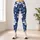 Navy Hibiscus and White Tropical Flowers for Yoga, Pilates and Coastal Everyday Style Leggings - 4