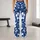 Navy Hibiscus and White Tropical Flowers for Yoga, Pilates and Coastal Everyday Style Leggings - 10