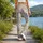 Lavender Sprigs and Peach Wildflowers for Yoga, Running, and Everyday Wellness Leggings - 12