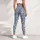 Blue Ivory Botanical Damask Blooms for Yoga, Pilates, and Everyday City Strolls Leggings - 5