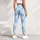 Sky Blue Heart Rhombus Style for Yoga, Pilates and Everyday Activewear for Women Leggings - 5