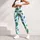 Turquoise Peacock Feather Motifs for Yoga, Pilates, Errands and Active Everyday Living Leggings - 4