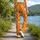 Orange And White Paw Prints For Yoga, Pilates, And Everyday Outings For Pet Lovers Leggings - 12
