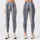 Slate Blue Vertical Stripes With Rose Pinlines For Yoga, Pilates And Daily Wear Style Leggings - 3