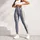 Slate Blue Vertical Stripes With Rose Pinlines For Yoga, Pilates And Daily Wear Style Leggings - 4