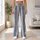 Slate Blue Vertical Stripes With Rose Pinlines For Yoga, Pilates And Daily Wear Style Leggings - 11