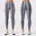Slate Blue Vertical Stripes With Rose Pinlines For Yoga, Pilates And Daily Wear Style Leggings - 1