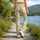 Cream Yellow Stars and Daisies for Yoga, Pilates, and Everyday Active Lifestyle Leggings - 12