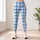 Blue And White Gingham Checks For Yoga, Pilates, Errands And Everyday Casual Style Leggings - 4