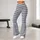 Charcoal And Silver Horizontal Stripes For Yoga, Pilates And Everyday Activewear Style Leggings - 11