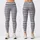 Charcoal And Silver Horizontal Stripes For Yoga, Pilates And Everyday Activewear Style Leggings - 3