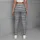 Charcoal And Silver Horizontal Stripes For Yoga, Pilates And Everyday Activewear Style Leggings - 5
