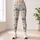 Ivory Charcoal Diamond Florals for Yoga Pilates and Everyday Outings Leggings - 6