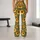 Golden Daisies on Sage Green for Yoga, Pilates, and Everyday Style Leggings - 10