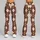 Warm Brown And Ivory Argyle Diamonds For Pilates, Yoga And Everyday City Style Leggings - 9