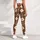 Warm Brown And Ivory Argyle Diamonds For Pilates, Yoga And Everyday City Style Leggings - 5