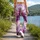 Lavender Pink Abstract Splatter for Yoga Pilates and Everyday Wear Leggings - 12