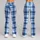 Ink Blue Plaid Checks for Yoga, Pilates, Commuting, and Everyday Wear Leggings - 9