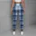Ink Blue Plaid Checks for Yoga, Pilates, Commuting, and Everyday Wear Leggings - 4