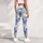 Blue Fan Blooms for Yoga, Pilates and Everyday Errands Leggings - 6