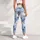 Blue Fan Blooms for Yoga, Pilates and Everyday Errands Leggings - 4