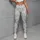 Ivory Silver Ditsy Blossoms for Yoga, Pilates, and Everyday Studio-to-Street Activewear Leggings - 5