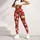 Red Daisy and Green Leaf Florals for Yoga, Pilates, and Everyday Wear Leggings - 5