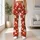 Red Daisy and Green Leaf Florals for Yoga, Pilates, and Everyday Wear Leggings - 12