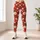 Red Daisy and Green Leaf Florals for Yoga, Pilates, and Everyday Wear Leggings - 4