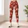 Red Daisy and Green Leaf Florals for Yoga, Pilates, and Everyday Wear Leggings - 6