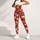 Red Daisy and Green Leaf Florals for Yoga, Pilates, and Everyday Wear Leggings - 5