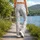 Blue Cloud Florals and Apricot Blossoms for Yoga, Pilates, and Everyday Wear Leggings - 12