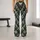 Olive Charcoal Geometric Camo for Pilates, Gym Training and Everyday Athleisure Style Leggings - 10