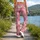 Pink Daisy And Tiny Blossom Motifs For Yoga, Pilates, And Everyday Errands For Women Leggings - 12