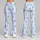 Blue And White Stripes With Black Bows For Pilates, Errands And Everyday Wear Leggings - 9