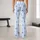 Blue And White Stripes With Black Bows For Pilates, Errands And Everyday Wear Leggings - 10