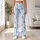 Blue And White Stripes With Black Bows For Pilates, Errands And Everyday Wear Leggings - 11