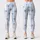 Blue And White Stripes With Black Bows For Pilates, Errands And Everyday Wear Leggings - 1