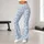 Soft Blue Quatrefoil Geometry for Yoga, Pilates and Everyday City Wear for Women Leggings - 10