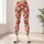 Red Strawberry and Teal Leaf Scatter for Yoga, Pilates and Everyday Wear Leggings - 4