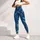 Teal Blue Feather Motifs For Yoga Pilates And Everyday Activewear Leggings - 5