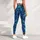 Teal Blue Feather Motifs For Yoga Pilates And Everyday Activewear Leggings - 4