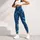Teal Blue Feather Motifs For Yoga Pilates And Everyday Activewear Leggings - 5