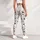 Ivory Black Floral Vine Wildflowers for Yoga Pilates and Everyday Wear Leggings - 4