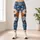 Blue Rust Floral Blooms for Yoga, Pilates and Everyday Movement for Active Women Leggings - 4